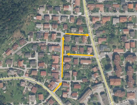 Nov prometni režim - Ul. tolminskega punta (skica)